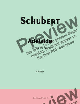 page one of Schubert-Adelaide,in B Major