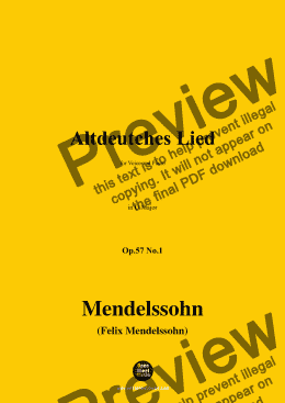 page one of F. Mendelssohn-Altdeutches Lied,Op.57 No.1,in G Major