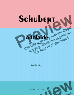 page one of Schubert-Adelaide,in G flat Major