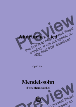 page one of F. Mendelssohn-Altdeutches Lied,Op.57 No.1,in E Major