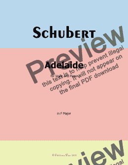 page one of Schubert-Adelaide,in F Major