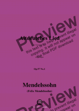 page one of F. Mendelssohn-Altdeutches Lied,Op.57 No.1,in D Major