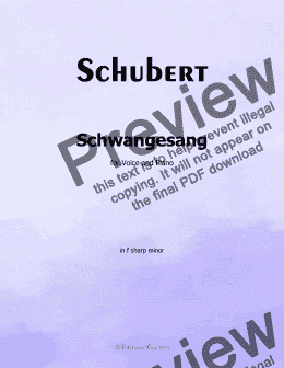 page one of Schubert-Schwangesang,in f sharp minor