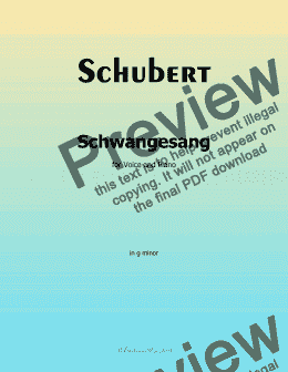 page one of Schubert-Schwangesang,in g minor