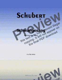 page one of Schubert-Schwangesang,in a flat minor