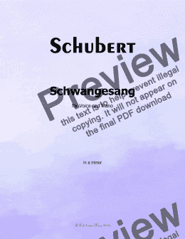 page one of Schubert-Schwangesang,in a minor