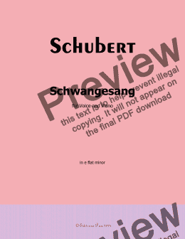 page one of Schubert-Schwangesang,in e flat minor