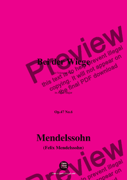 page one of F. Mendelssohn-Bei der Wiege,Op.47 No.6,in A flat Major