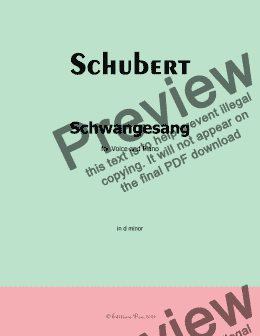 page one of Schubert-Schwangesang,in d minor