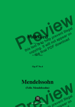 page one of F. Mendelssohn-Volkslied,Op.47 No.4,in G flat Major