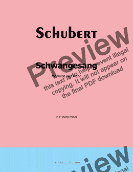 page one of Schubert-Schwangesang,in c sharp minor