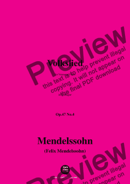 page one of F. Mendelssohn-Volkslied,Op.47 No.4,in F Major