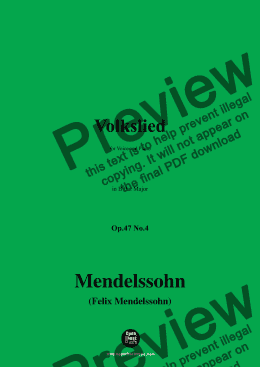 page one of F. Mendelssohn-Volkslied,Op.47 No.4,in B flat Major