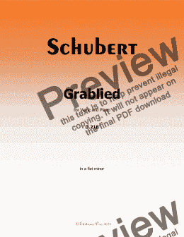 page one of Schubert-Grablied,in a flat minor