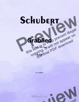 page one of Schubert-Grablied,in e minor