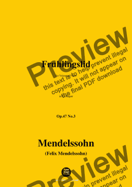 page one of F. Mendelssohn-Fruhlingslid,Op.47 No.3,in G Major