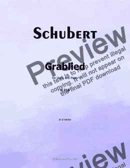 page one of Schubert-Grablied,in d minor