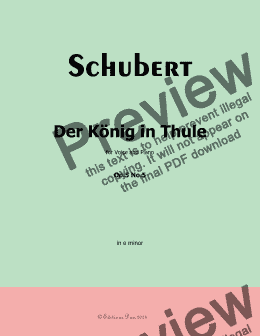 page one of Schubert-Der Konig in Thule,in e minor