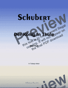 page one of Schubert-Der Konig in Thule,in f sharp minor