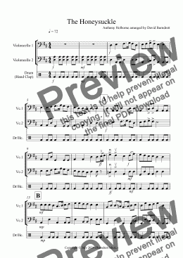 page one of The Honeysuckle for Cello Duet