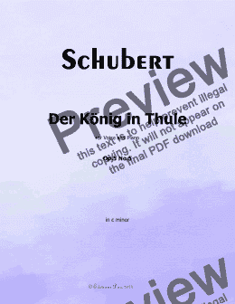 page one of Schubert-Der Konig in Thule,in c minor