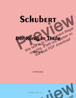 page one of Schubert-Der Konig in Thule,in b flat minor