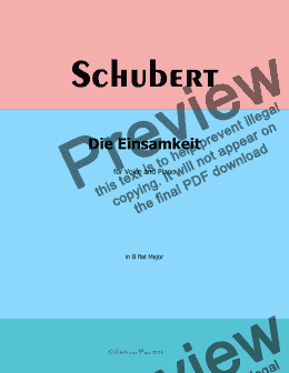 page one of Schubert-Die Einsamkeit,in B flat Major