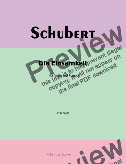 page one of Schubert-Die Einsamkeit,in B Major