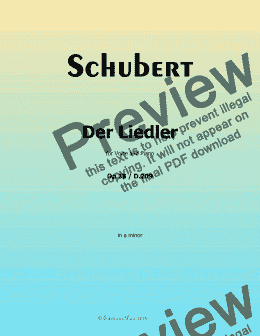 page one of Schubert-Der Liedler,Op.38(D.209),in a minor