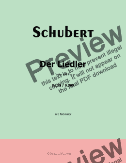 page one of Schubert-Der Liedler,Op.38(D.209),in b flat minor