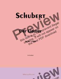 page one of Schubert-Der Liedler,Op.38(D.209),in b minor