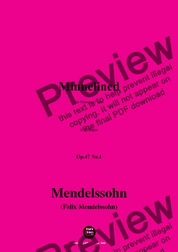 page one of F. Mendelssohn-Minnelied,Op.47 No.1,in F Major