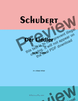 page one of Schubert-Der Liedler,Op.38(D.209),in c sharp minor