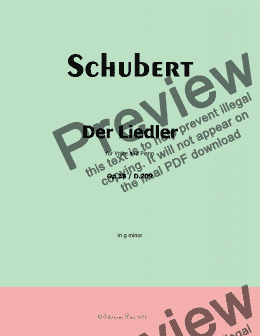 page one of Schubert-Der Liedler,Op.38(D.209),in g minor