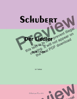 page one of Schubert-Der Liedler,Op.38(D.209),in f minor