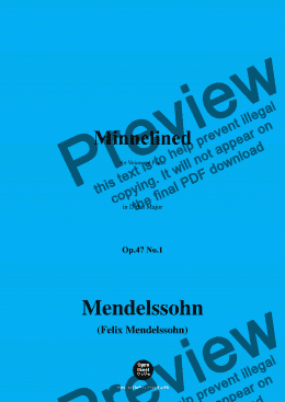 page one of F. Mendelssohn-Minnelied,Op.47 No.1,in D flat Major