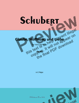 page one of Schubert-Glaube,Hoffnung und Liebe,Op.97,in E Major