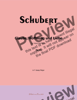 page one of Schubert-Glaube,Hoffnung und Liebe,Op.97,in F sharp Major,