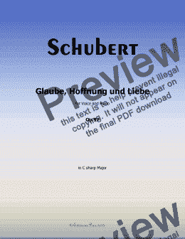 page one of Schubert-Glaube,Hoffnung und Liebe,Op.97,in C sharp Major