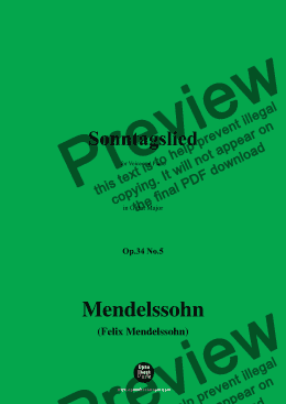 page one of F. Mendelssohn-Sonntagslied,Op.34 No.5,in G flat Major