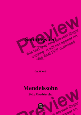 page one of F. Mendelssohn-Sonntagslied,Op.34 No.5,in F Major