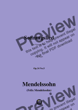 page one of F. Mendelssohn-Sonntagslied,Op.34 No.5,in E Major