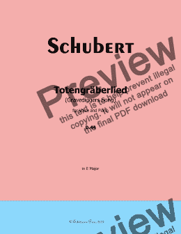 page one of Schubert-Totengraberlied(Gravediggers Song),D.44,in E Major