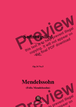 page one of F. Mendelssohn-Sonntagslied,Op.34 No.5,in A Major