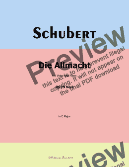 page one of Schubert-Die Allmacht,Op.79 No.2,in E Major