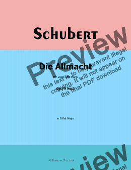 page one of Schubert-Die Allmacht,Op.79 No.2,in B flat Major