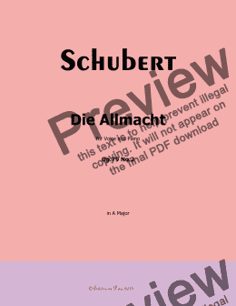 page one of Schubert-Die Allmacht,Op.79 No.2,in A Major