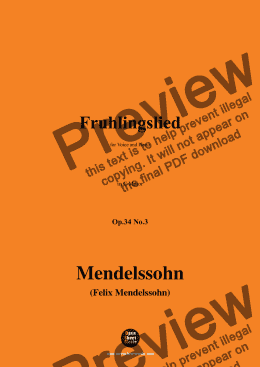 page one of F. Mendelssohn-Fruhlingslied,Op.34 No.3,in C Major