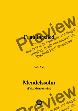 page one of F. Mendelssohn-Fruhlingslied,Op.34 No.3,in B Major