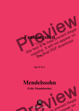 page one of F. Mendelssohn-Fruhlingslied,Op.34 No.3,in A Major